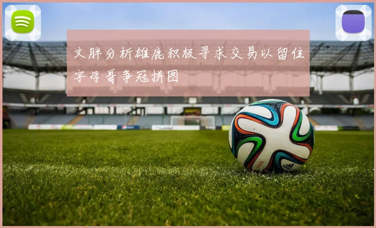 文胖分析雄鹿积极寻求交易以留住字母哥争冠拼图